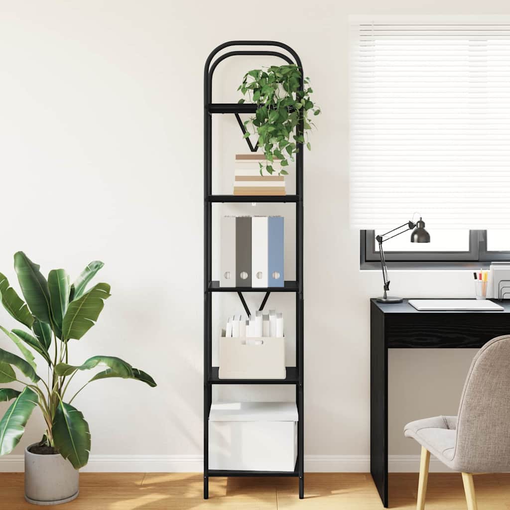 Bücherregal Schwarz Eichen-Optik 40 x 30 x 183 cm Holzwerkstoff