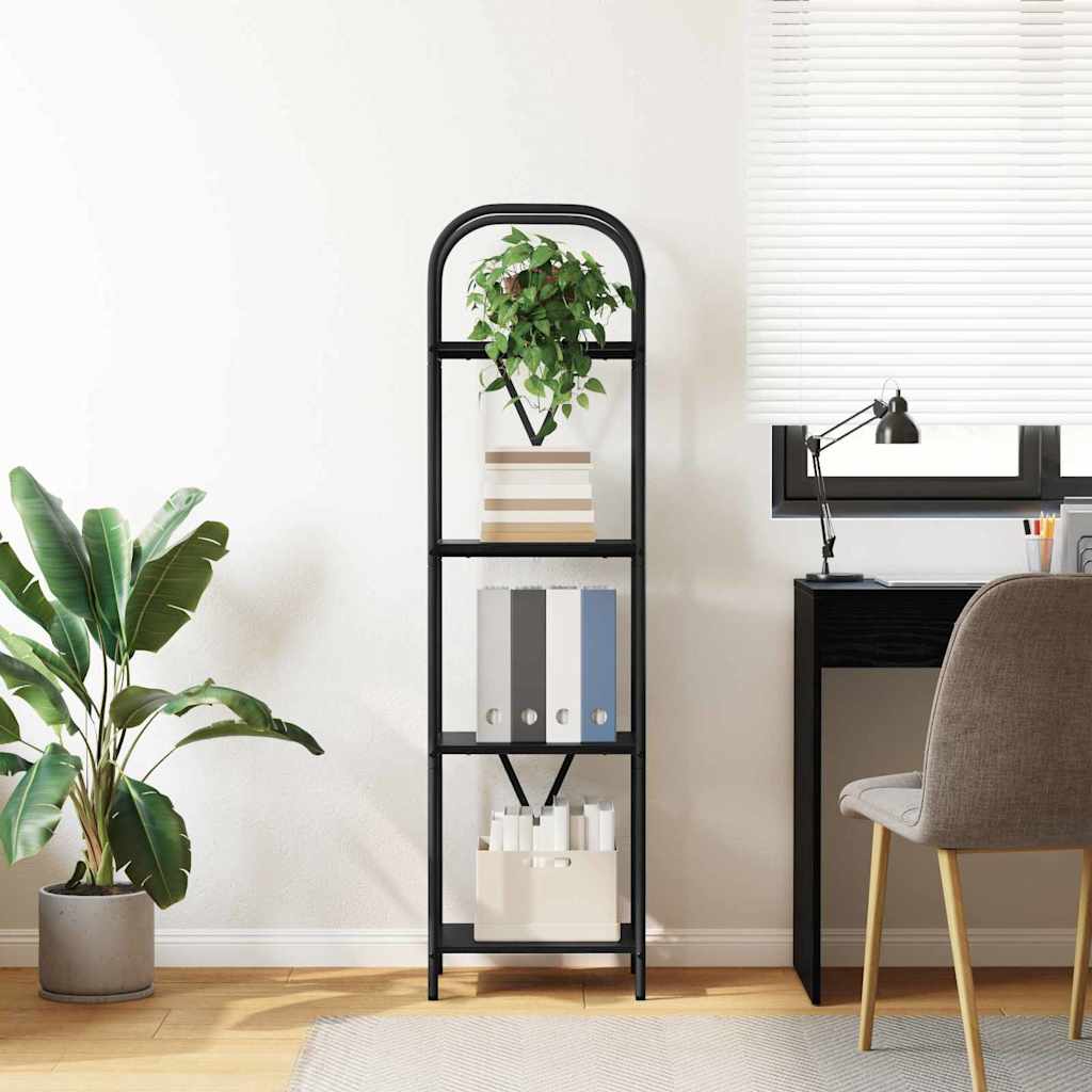 Bücherregal Schwarz Eichen-Optik 40 x 30 x 146 cm Holzwerkstoff
