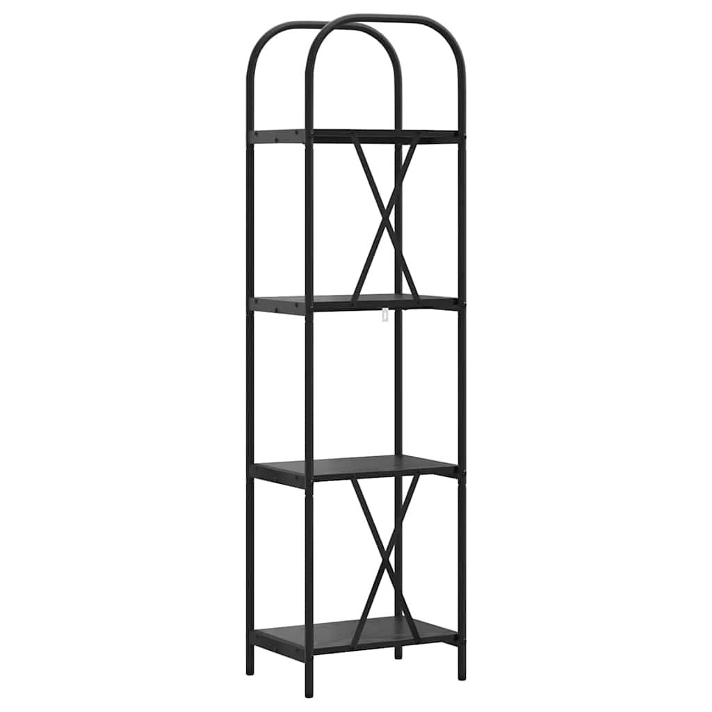 Bücherregal Schwarz Eichen-Optik 40 x 30 x 146 cm Holzwerkstoff