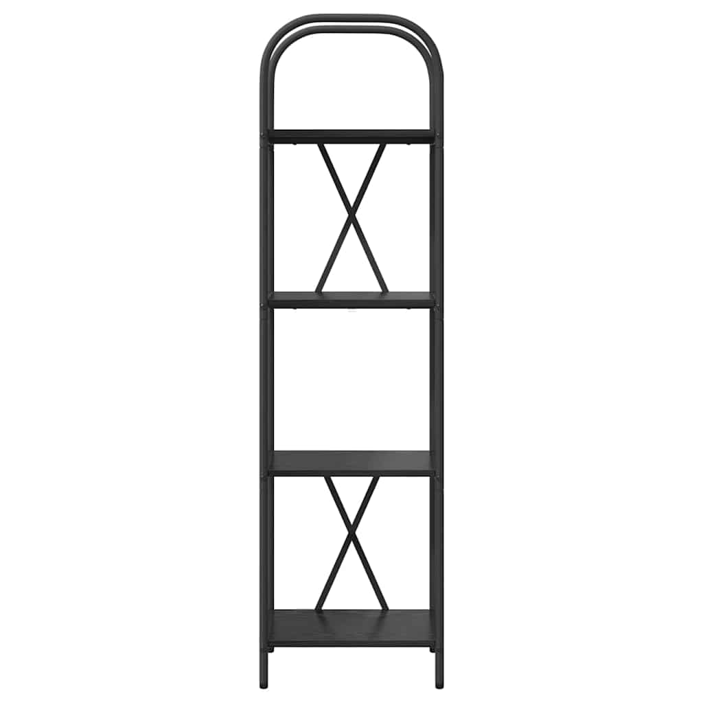 Bücherregal Schwarz Eichen-Optik 40 x 30 x 146 cm Holzwerkstoff