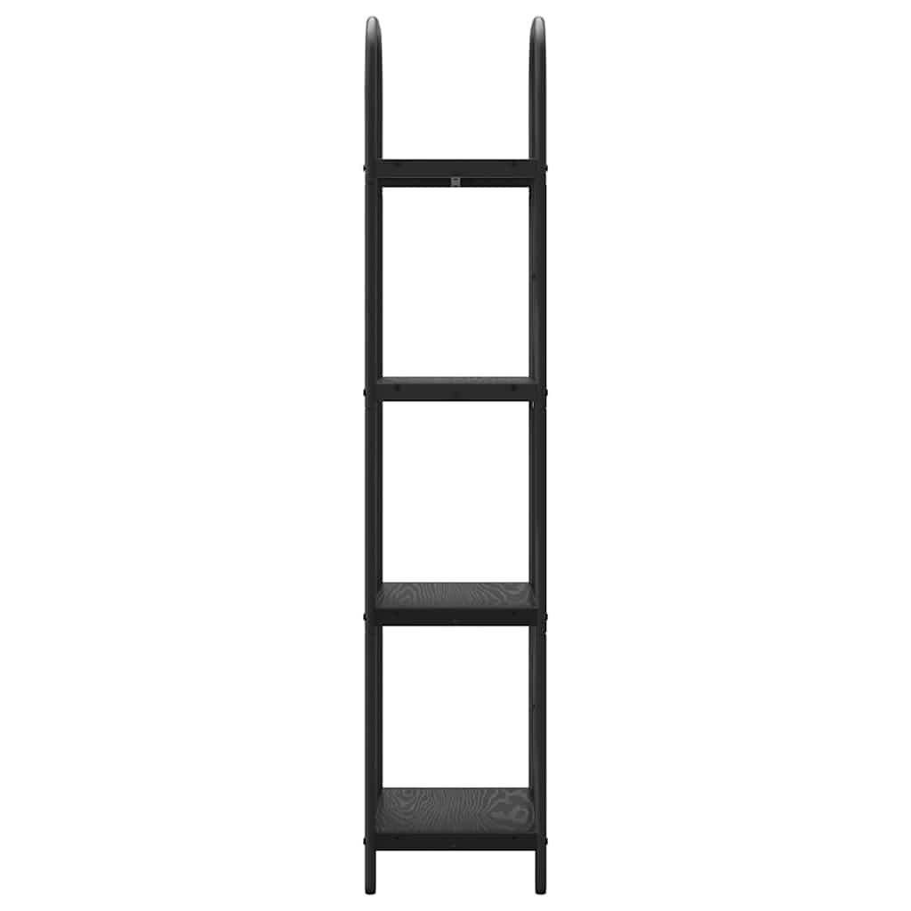 Bücherregal Schwarz Eichen-Optik 40 x 30 x 146 cm Holzwerkstoff