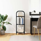 Bücherregal Schwarz Eichen-Optik 40 x 30 x 109 cm Holzwerkstoff