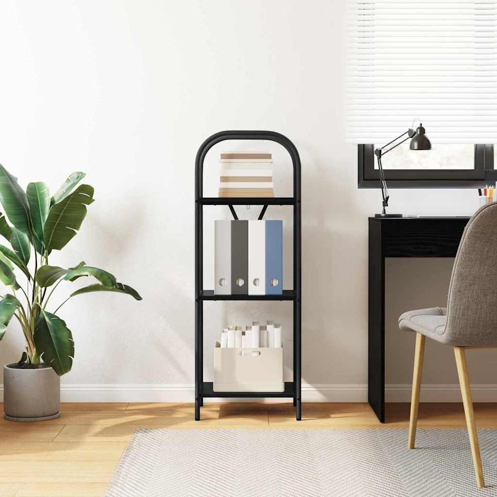 Bücherregal Schwarz Eichen-Optik 40 x 30 x 109 cm Holzwerkstoff