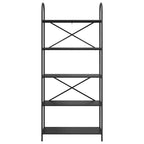 Bücherregal Schwarz Eichen-Optik 80 x 30 x 183 cm Holzwerkstoff