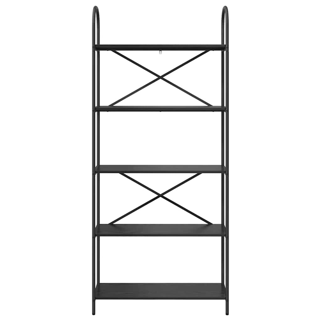 Bücherregal Schwarz Eichen-Optik 80 x 30 x 183 cm Holzwerkstoff