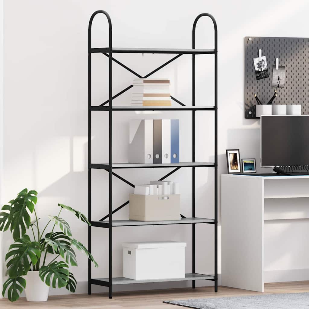 Bücherregal Graues Sonoma 80 x 30 x 183 cm Holzwerkstoff
