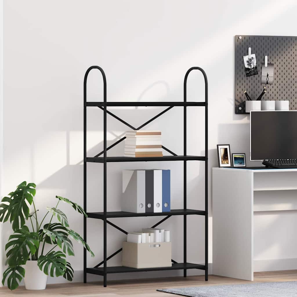 Bücherregal Schwarz Eichen-Optik 80 x 30 x 146 cm Holzwerkstoff