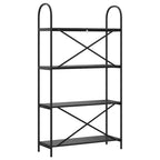Bücherregal Schwarz Eichen-Optik 80 x 30 x 146 cm Holzwerkstoff
