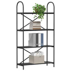 Bücherregal Schwarz Eichen-Optik 80 x 30 x 146 cm Holzwerkstoff