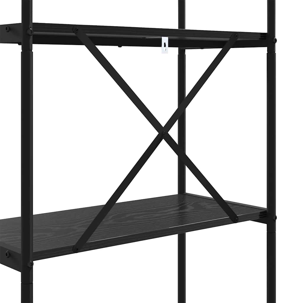 Bücherregal Schwarz Eichen-Optik 80 x 30 x 109 cm Holzwerkstoff