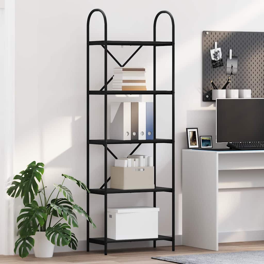 Bücherregal Schwarz Eichen-Optik 60 x 30 x 183 cm Holzwerkstoff