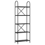 Bücherregal Schwarz Eichen-Optik 60 x 30 x 183 cm Holzwerkstoff