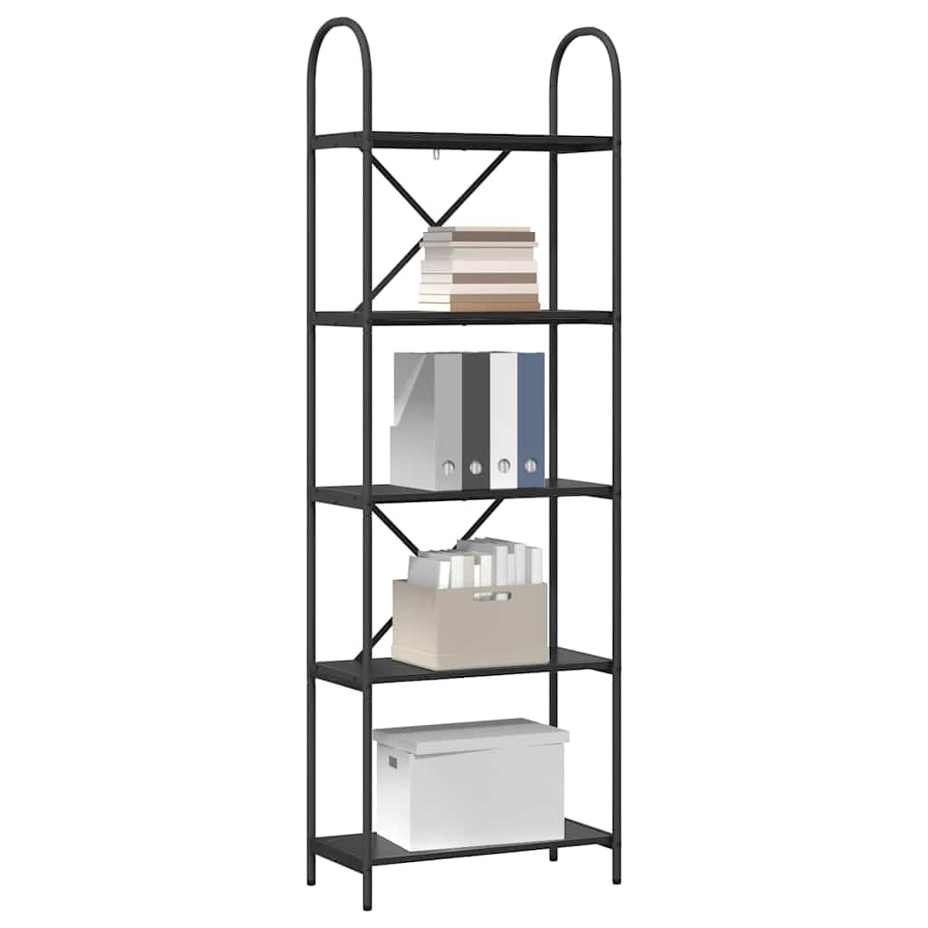 Bücherregal Schwarz Eichen-Optik 60 x 30 x 183 cm Holzwerkstoff