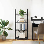 Bücherregal Schwarz Eichen-Optik 60 x 30 x 146 cm Holzwerkstoff