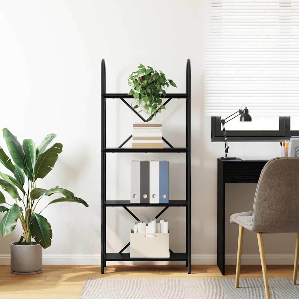 Bücherregal Schwarz Eichen-Optik 60 x 30 x 146 cm Holzwerkstoff