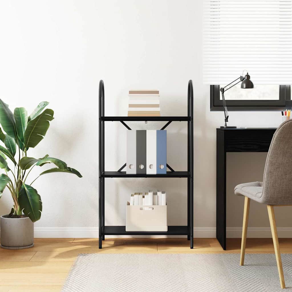 Bücherregal Schwarz Eichen-Optik 60 x 30 x 109 cm Holzwerkstoff