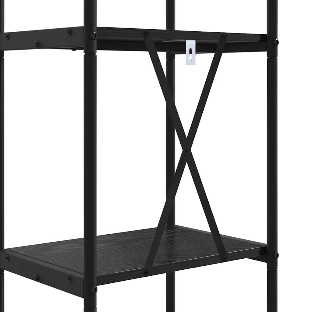 Bücherregal Schwarz Eichen-Optik 40 x 30 x 183 cm Holzwerkstoff