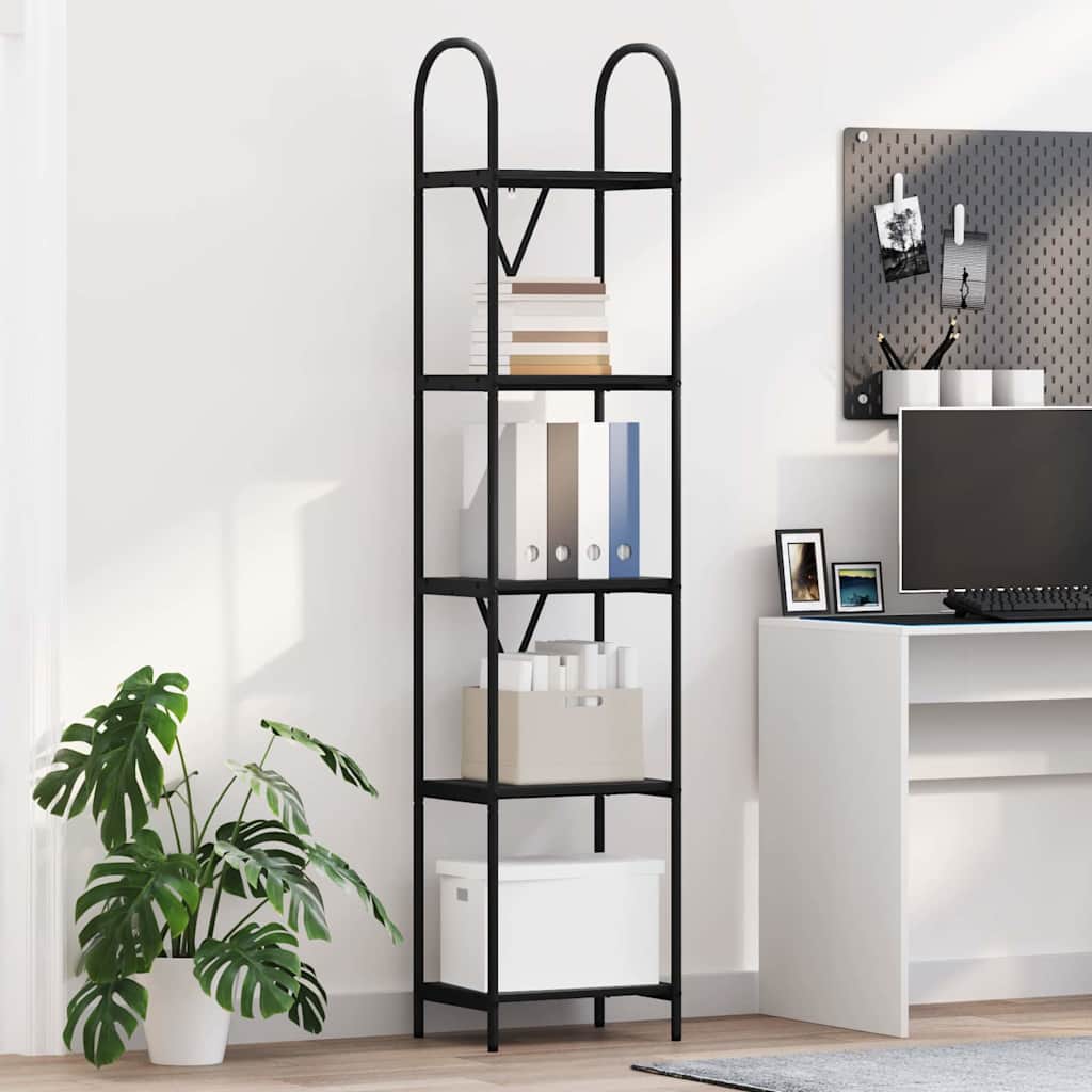 Bücherregal Schwarz Eichen-Optik 40 x 30 x 183 cm Holzwerkstoff
