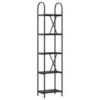 Bücherregal Schwarz Eichen-Optik 40 x 30 x 183 cm Holzwerkstoff