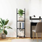Bücherregal Schwarz Eichen-Optik 40 x 30 x 146 cm Holzwerkstoff