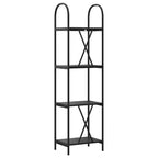 Bücherregal Schwarz Eichen-Optik 40 x 30 x 146 cm Holzwerkstoff