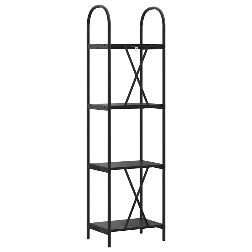 Bücherregal Schwarz Eichen-Optik 40 x 30 x 146 cm Holzwerkstoff