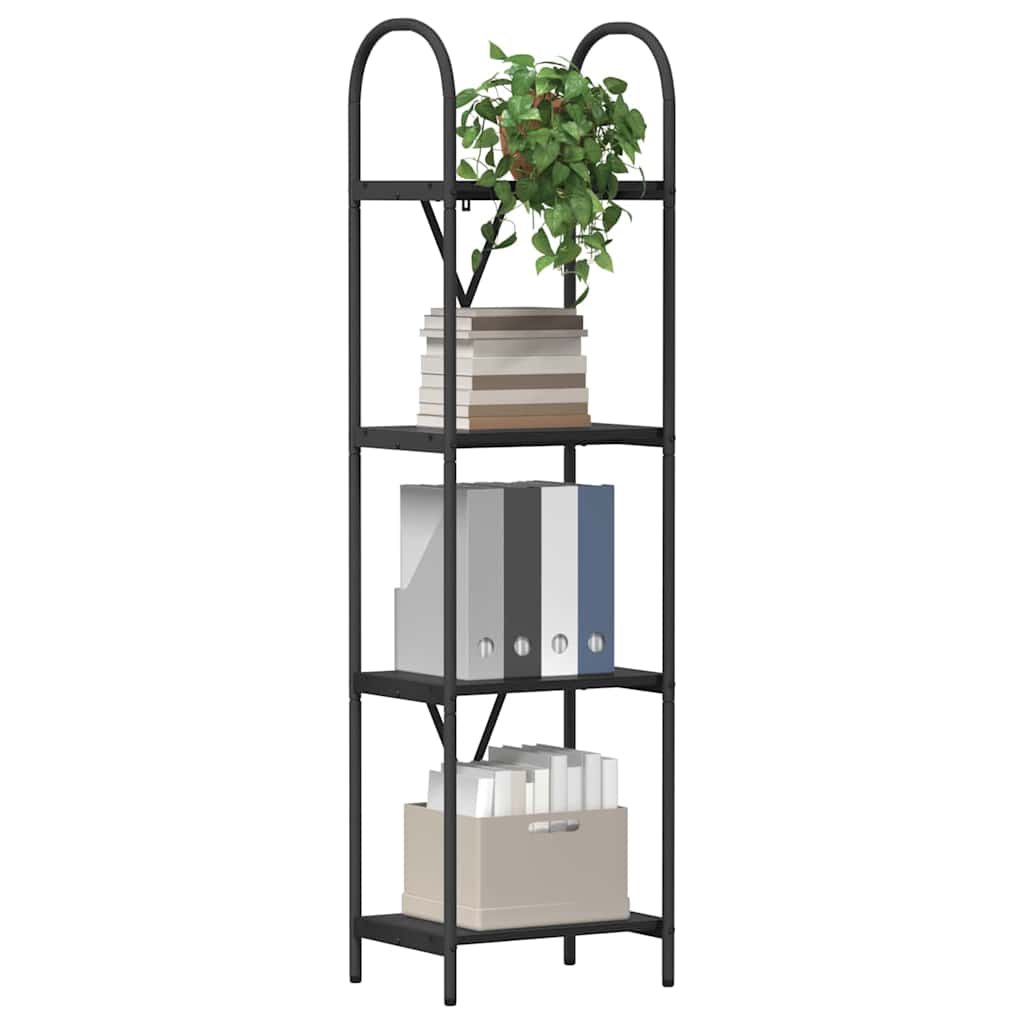 Bücherregal Schwarz Eichen-Optik 40 x 30 x 146 cm Holzwerkstoff