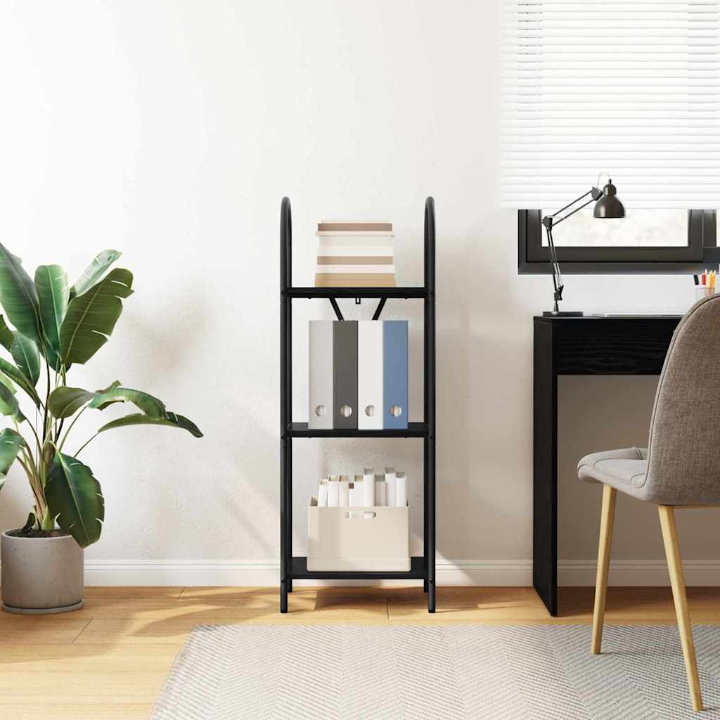 Bücherregal Schwarz Eichen-Optik 40 x 30 x 109 cm Holzwerkstoff