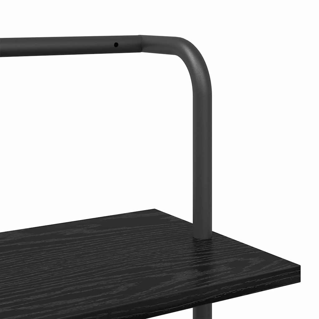 Bücherregal Schwarz Eichen-Optik 60 x 24 x 203 cm Holzwerkstoff