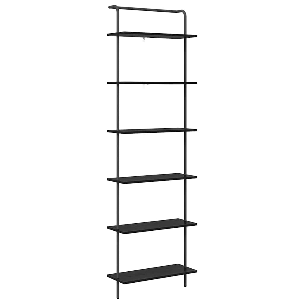 Bücherregal Schwarz Eichen-Optik 60 x 24 x 203 cm Holzwerkstoff