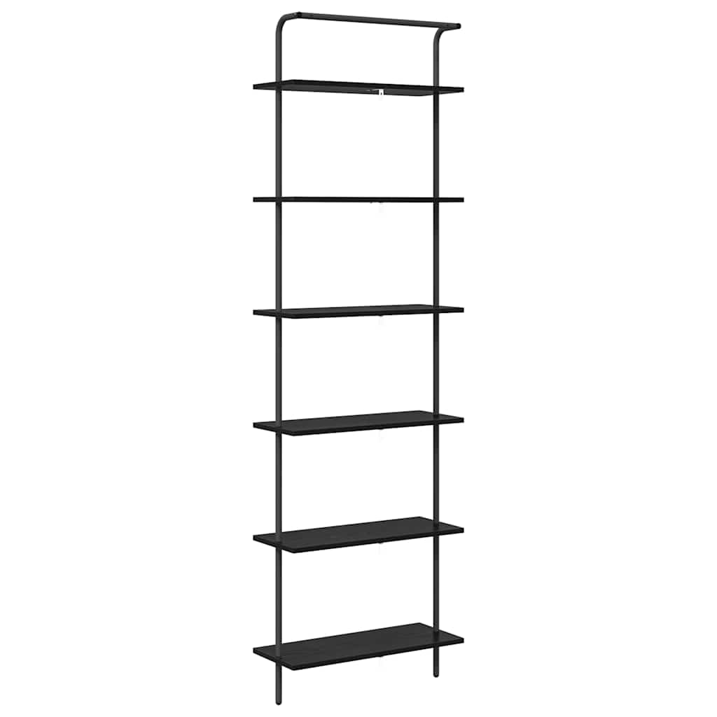 Bücherregal Schwarz Eichen-Optik 60 x 24 x 203 cm Holzwerkstoff