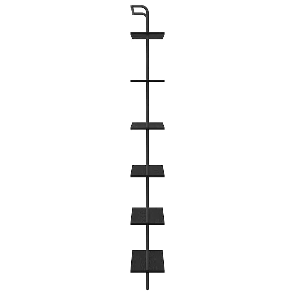 Bücherregal Schwarz Eichen-Optik 60 x 24 x 203 cm Holzwerkstoff