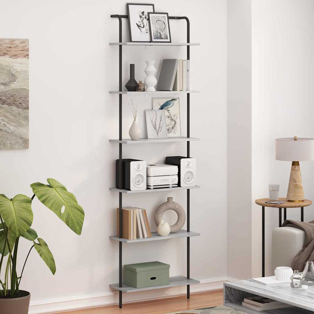 Bücherregal Graues Sonoma 60 x 24 x 203 cm Holzwerkstoff