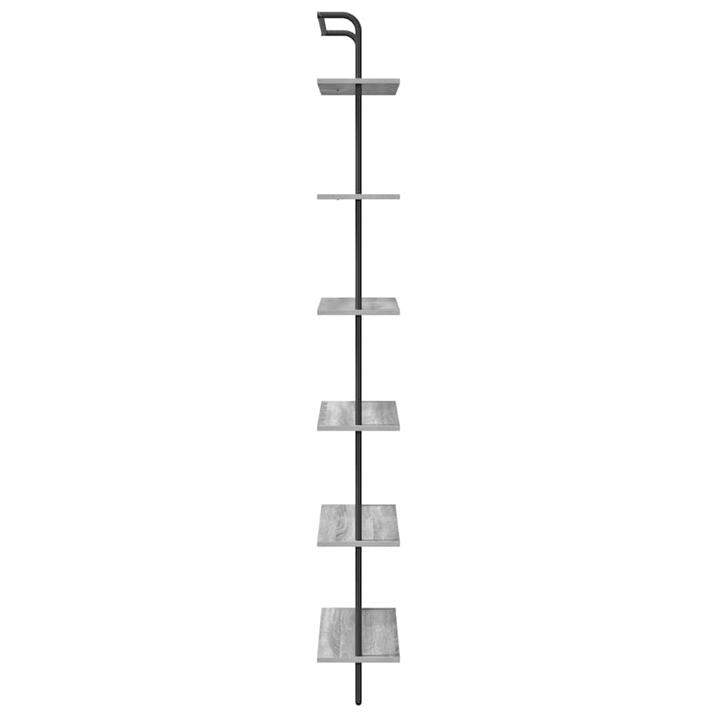 Bücherregal Graues Sonoma 60 x 24 x 203 cm Holzwerkstoff