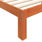 Bettrahmen Wachsbraun 203,5 x 205,5 x 69,5 cm Massivholz Kiefer
