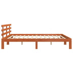 Bettrahmen Wachsbraun 203,5 x 205,5 x 69,5 cm Massivholz Kiefer