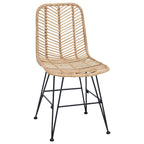 Esszimmerstuhl 2 pcs Rattan und Eisen Natur 44,5 x 54,5 x 85 cm