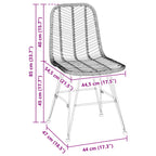 Esszimmerstuhl 2 pcs Rattan und Eisen Natur 44,5 x 54,5 x 85 cm