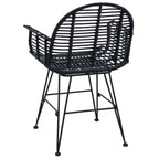 Esszimmerstuhl 2 pcs Rattan und Eisen Schwarz 57 x 55 x 85 cm
