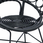 Esszimmerstuhl 2 pcs Rattan und Eisen Schwarz 54 x 65 x 82 cm