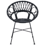 Esszimmerstuhl 2 pcs Rattan und Eisen Schwarz 54 x 65 x 82 cm