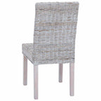 Esszimmerstuhl 2 pcs Kubu-Rattan und Massivholz aus Mahagoni
