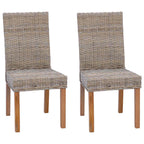 Esszimmerstuhl 2 pcs Kubu-Rattan und Massivholz aus Mahagoni