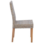 Esszimmerstuhl 2 pcs Kubu-Rattan und Massivholz aus Mahagoni