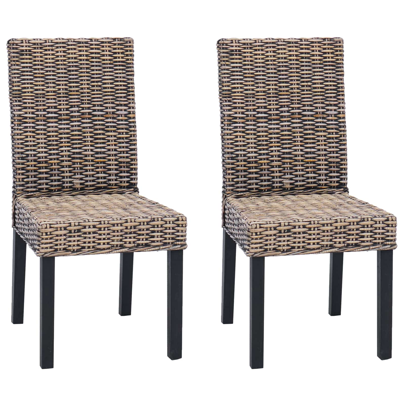 Esszimmerstuhl 2 pcs Kubu-Rattan und Massivholz aus Mahagoni