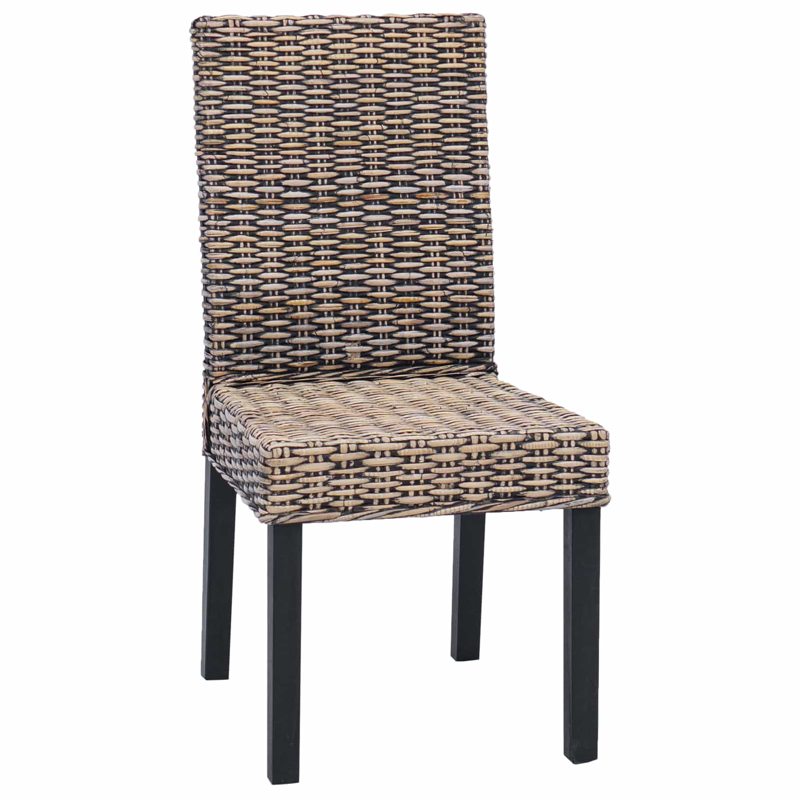 Esszimmerstuhl 2 pcs Kubu-Rattan und Massivholz aus Mahagoni