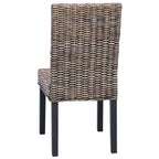 Esszimmerstuhl 2 pcs Kubu-Rattan und Massivholz aus Mahagoni