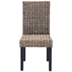Esszimmerstuhl 2 pcs Kubu-Rattan und Massivholz aus Mahagoni