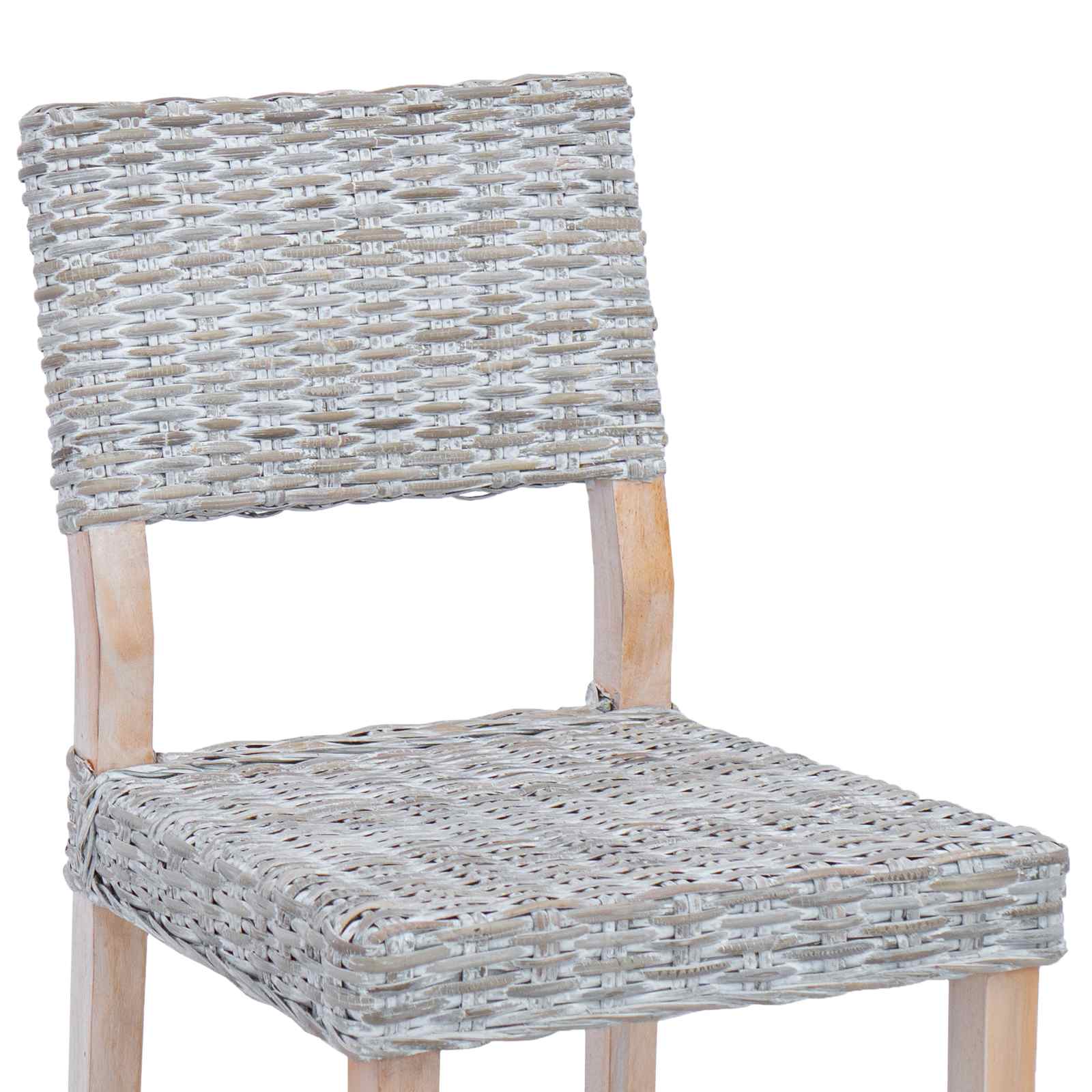 Esszimmerstuhl 2 pcs Kubu Rattan Weiß gewaschen 46 x 55 x 84 cm
