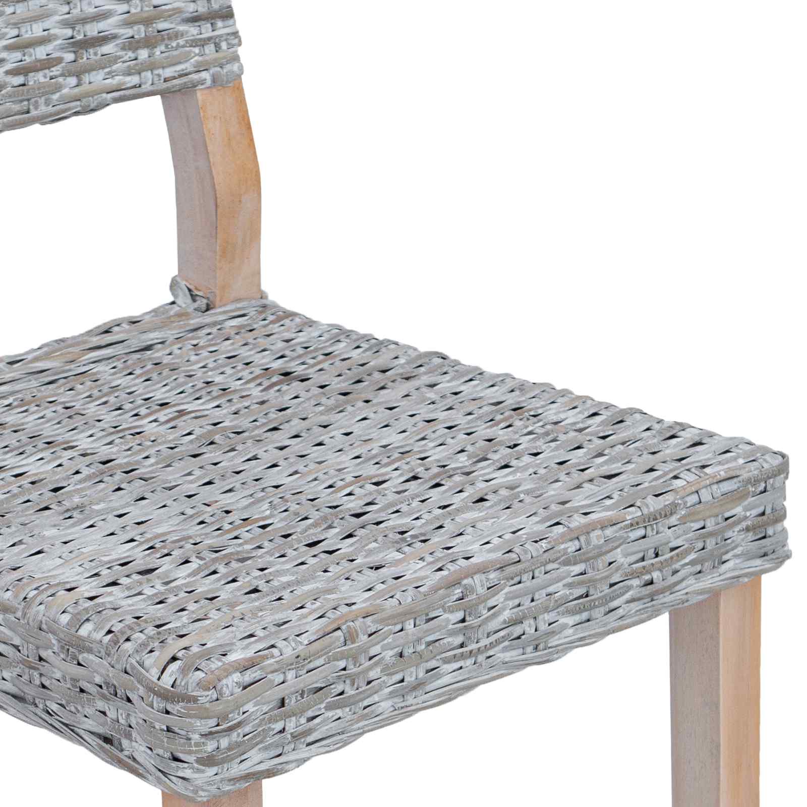 Esszimmerstuhl 2 pcs Kubu Rattan Weiß gewaschen 46 x 55 x 84 cm